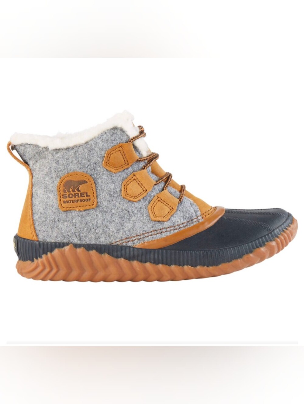 Sorel Women Out 'N About Plus Ankle Duck Boots Felt Waterproof Rain size 6